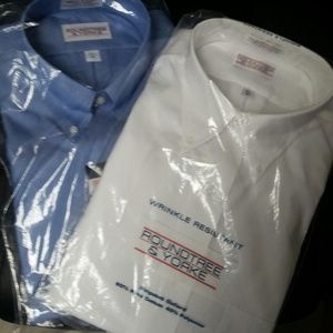 Lot of 2 Mens  Roundtree & Yorke Oxford Shirts